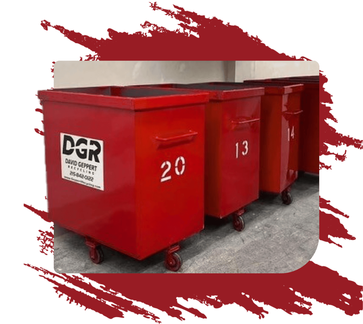 Truck unloading a dumpster